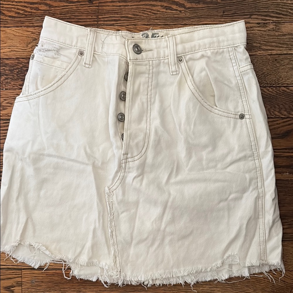 Free people We The Free Off-White Denim Skirt